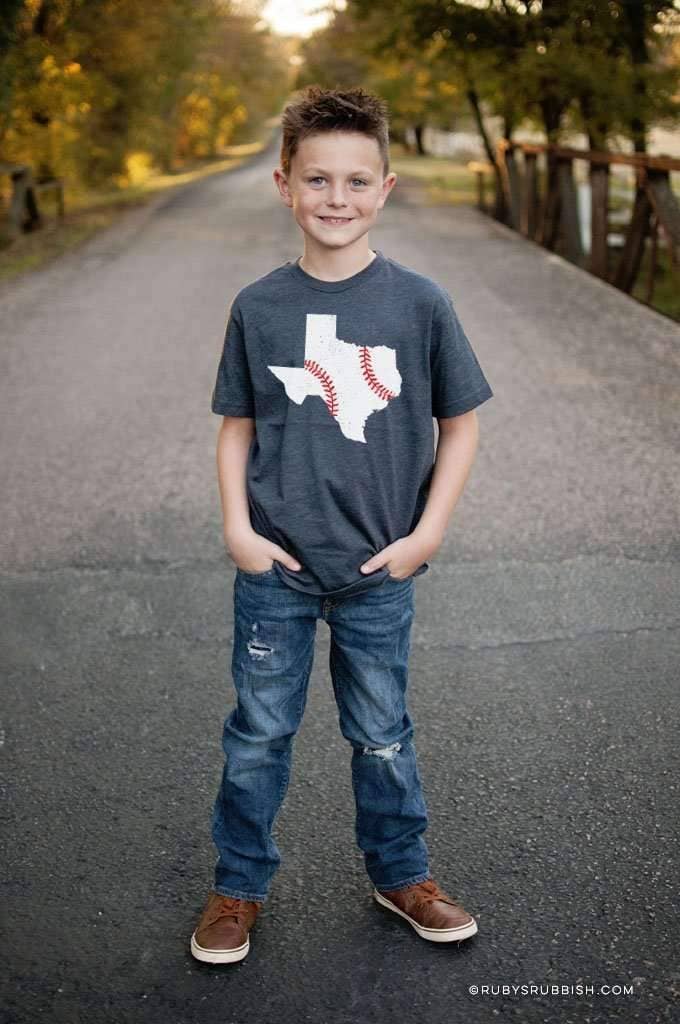Texas Baseball | Kid's T-Shirt | Ruby’s Rubbish®